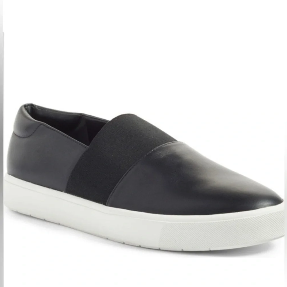 Vince corbin women’s black leather slip on sneakers shoes size 11